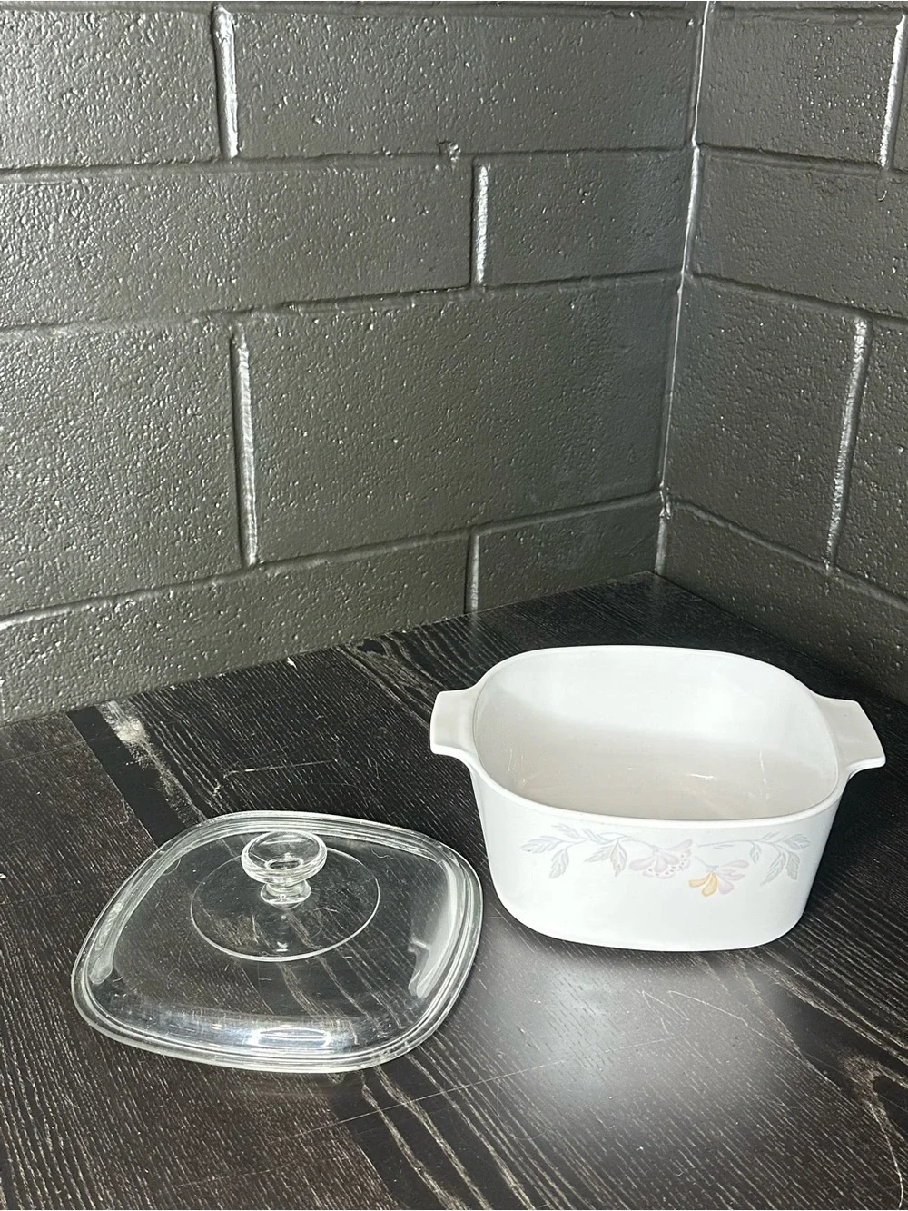 Vintage Corning Ware Casserole Dish in “Pastel Bouquet” or “Pink Trio” Pattern - Picture 6 of 11